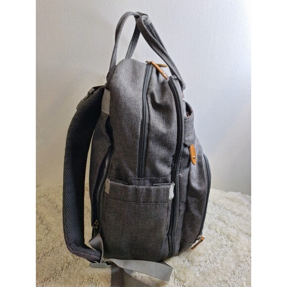 BabbleRoo Waterproof Diaper Bag Backpack Baby Essentials Travel Tote Bag Gray - Picture 6 of 12